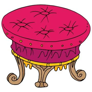 Retro foot stool drawing Stock Illustration
