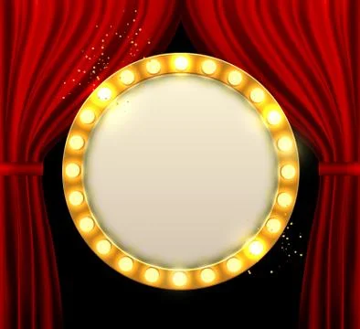 Retro frame comic design banner elements with light bulbs. Vector illustratio Stock Illustration