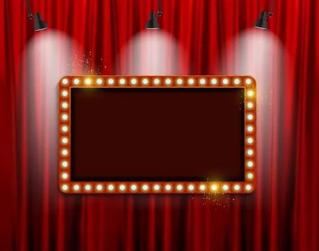 Retro frame comic design banner elements with light bulbs. Vector illustratio Stock Illustration