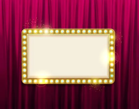 Retro frame comic design banner elements with light bulbs. Vector illustratio Stock Illustration