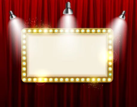 Retro frame comic design banner elements with light bulbs. Vector illustratio Stock Illustration