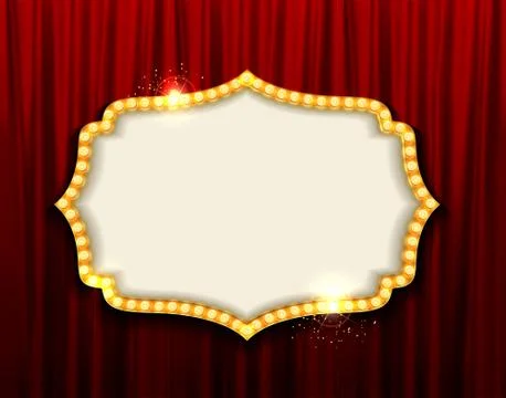 Retro frame comic design banner elements with light bulbs. Vector illustratio Illustrazione stock