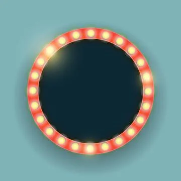 Retro frame comic design banner elements with light bulbs.  illustration Illustrazione stock