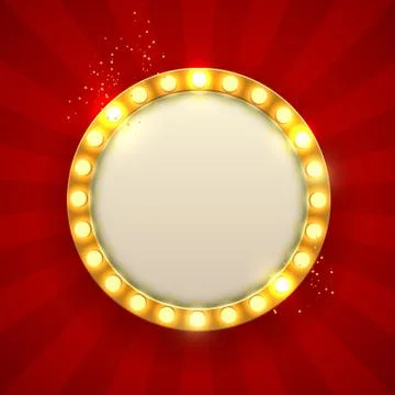 Retro frame comic design banner elements with light bulbs.  illustration Stock Illustration