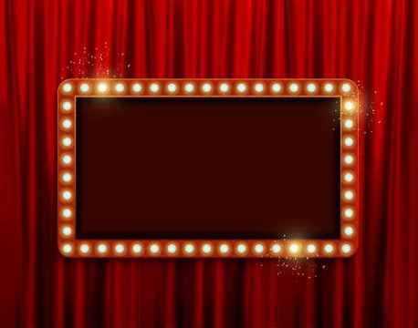 Retro frame comic design banner elements with light bulbs.  illustration Illustrazione stock
