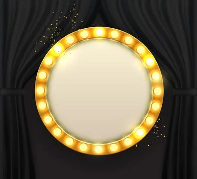 Retro frame comic design banner elements with light bulbs.  illustration Stock Illustration