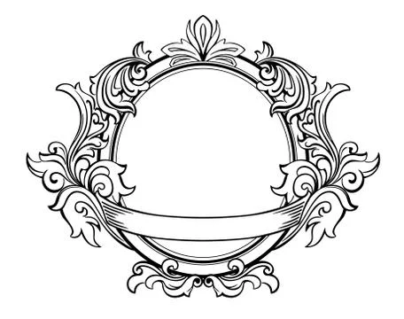 Retro frame with decorative floral elements Stock Illustration