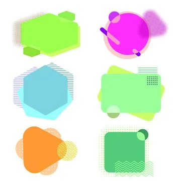 Retro frame design in various shape and shabby color. Cute design for label, sig Stock Illustration