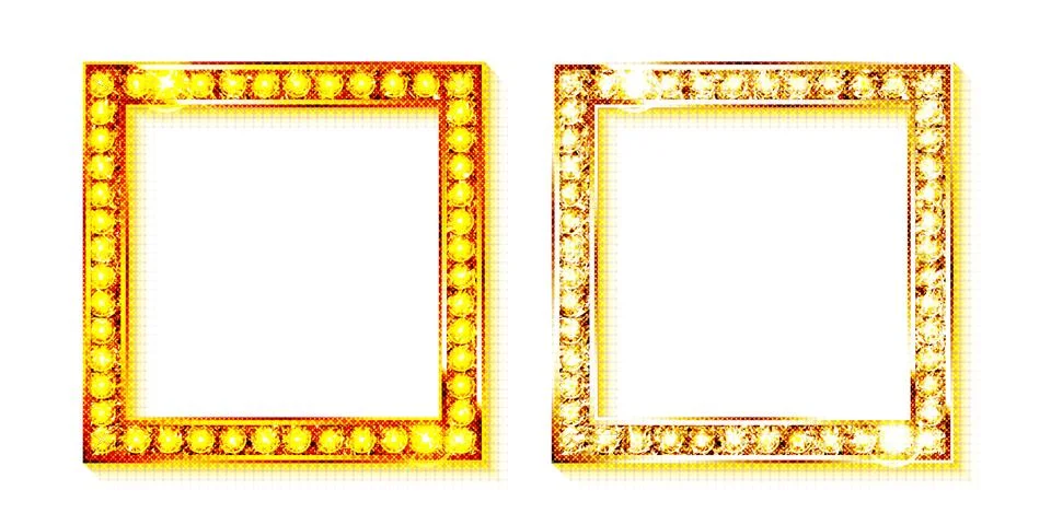 Retro frame with light bulb. Stock Illustration