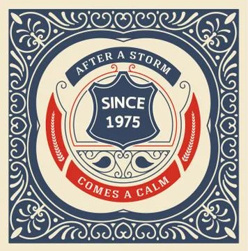 Retro frame with logo Stock Illustration