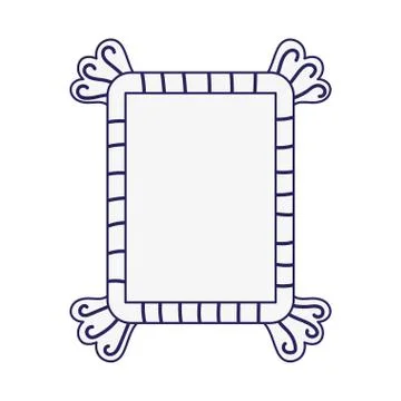 Retro frame photo empty accessory decoration icon line style Stock Illustration