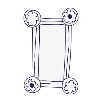 Retro frame photo empty accessory decoration icon line style Stock Illustration