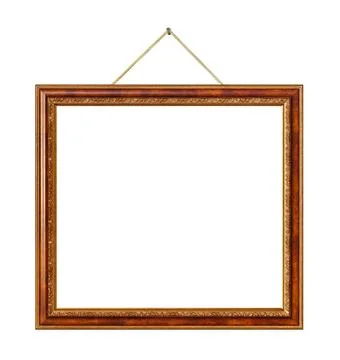 Retro frame at string Retro frame at string isolated on white background C... Foto stock