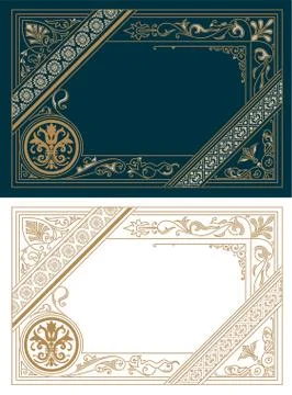 Retro Frame Template. Baroque Style Illustrazione stock