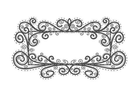 Retro frame.Retro wedding invitations .Vector illustration Stock Illustration