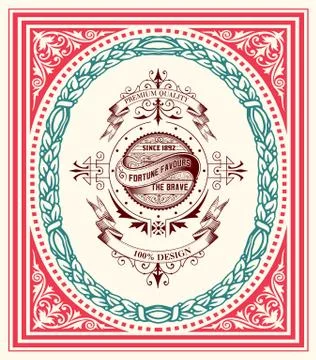 Retro frames with central logo Stock Illustration