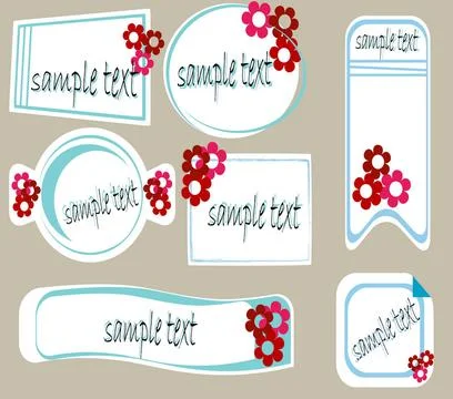 Retro frames Retro frames, stickers and tag with space for text, vector il... Stock Photos