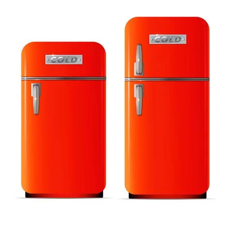 Retro fridge icon. Flat illustration of retro fridge vector icon Stock Illustration