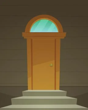 Retro Front Door Stock Illustration
