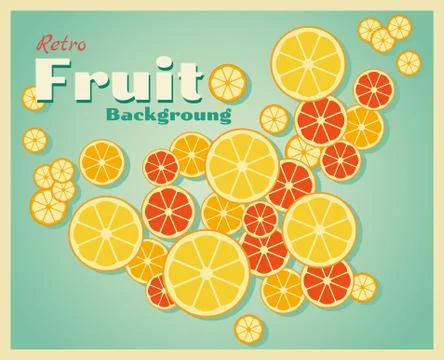 Retro fruit background with oranges Stock Illustration