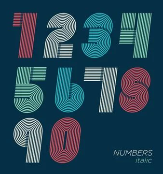 Retro fun numbers Stock Illustration