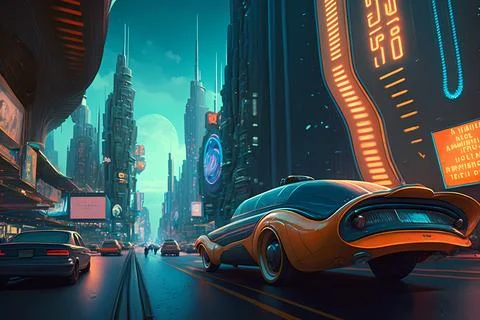 Retro Future City Stock Illustration