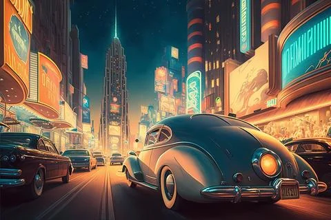 Retro Future City Stock Illustration