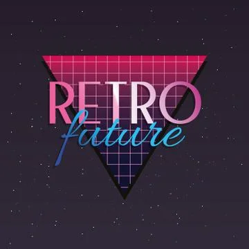 Retro future label icon Stock Illustration