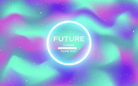 Retro future texture. Loading future concept on holographic backdrop. Colorful Stock Illustration