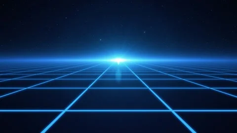 Retro Futuristic 80's Background. Synthwave wireframe net illustration. Stock-Footage 254882568