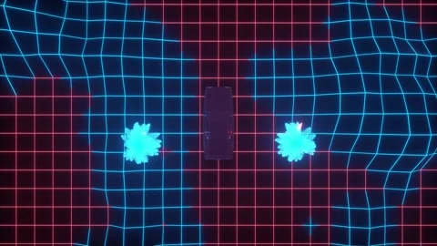 Retro-futuristic 80s style sci-Fi car background. Seamless loop 3D video Stock Footage 149508810