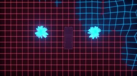 Retro-futuristic 80s style sci-Fi car background. 3d illustration Stock Photos