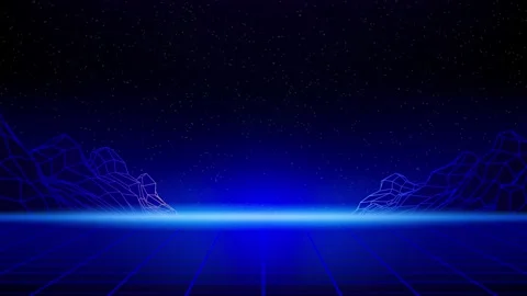 Retro futuristic abstract animated background. Synthwave 80s style video. Laser Stock Footage 320396744
