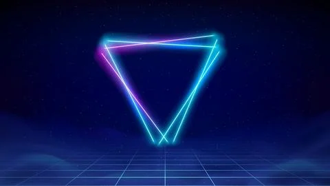 Retro futuristic abstract background. Synthwave 80s style, neon color. Triangle Stock-Illustration