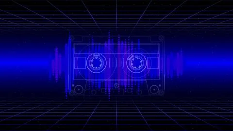 Retro futuristic abstract background. Synthwave 80s poster. Neon 3d laser grid Stock Illustration