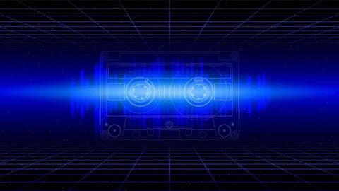 Retro futuristic abstract background. Synthwave 80s style poster. Neon color 스톡 일러스트