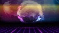 Retro Futuristic Abstract Hi-Tech Motion Background With Glitch Circle Stock Footage