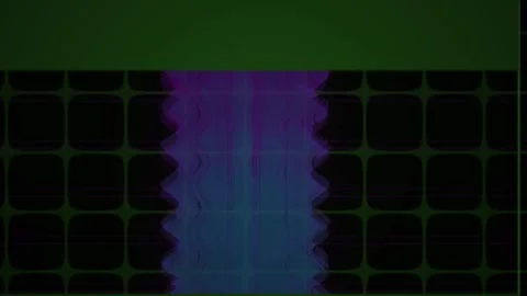 Retro futuristic Abstract Loop of Distorted Purple and Blue Waves on a Gree.. Stock Footage 343763979
