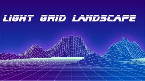 Retro futuristic background in synthwave and retrowave style Illustrazione stock