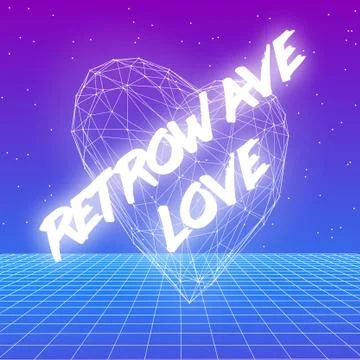 Retro futuristic background in synthwave and retrowave style 스톡 일러스트