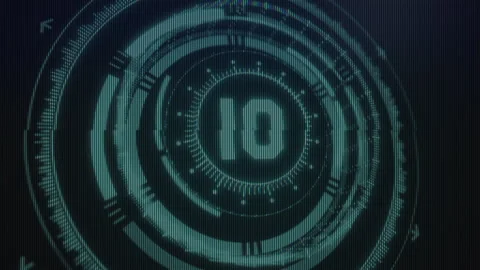 Retro futuristic CRT Countdown Stock Footage 255935084