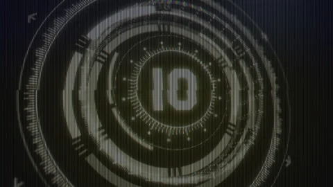 Retro futuristic CRT Countdown Stock Footage 255935086