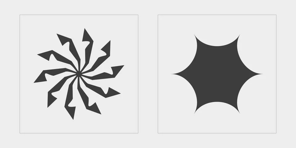 Retro futuristic elements for design. Big collection of abstract graphic Illustrazione stock