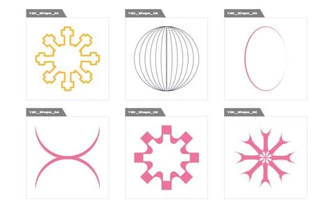 Retro futuristic elements for design. Big collection of abstract graphic Illustrazione stock