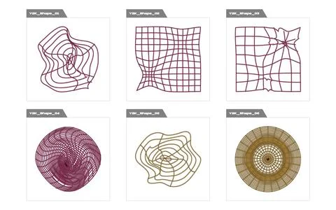 Retro futuristic elements for design. Big collection of abstract graphic Stock Illustration