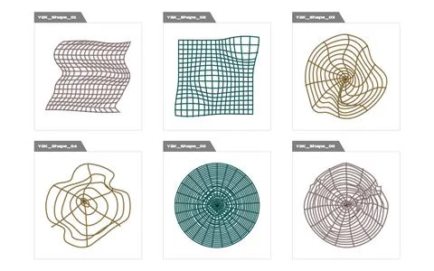 Retro futuristic elements for design. Big collection of abstract graphic Illustrazione stock