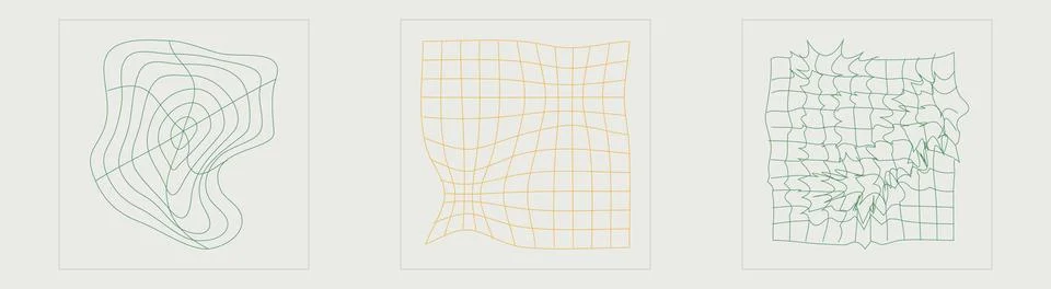 Retro futuristic elements for design. Big collection of abstract graphic Illustrazione stock