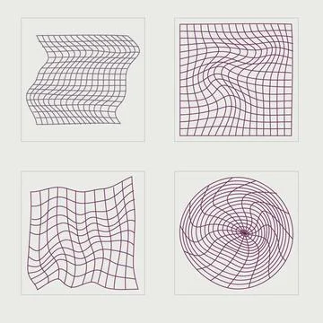Retro futuristic elements for design. Big collection of abstract graphic イラスト素材