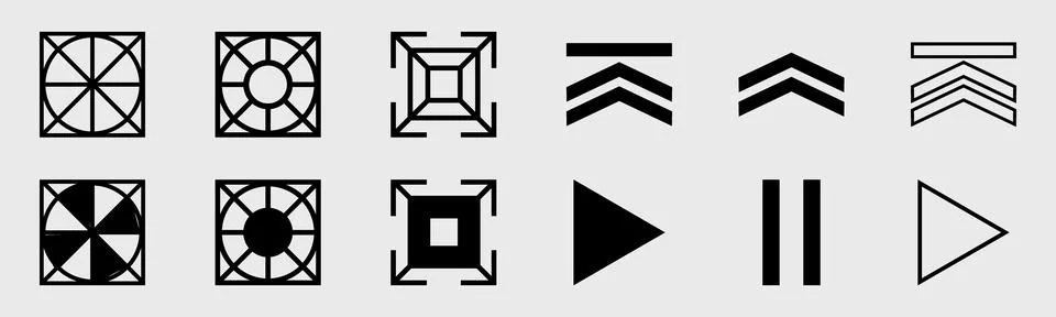 Retro futuristic elements for design. Collection of abstract graphic geometric Illustrazione stock