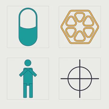 Retro futuristic elements for design. Extraordinary Graphic Assets. Flat Stockillustratie